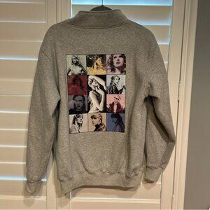 Taylor Swift The Eras Tour Quarter Zip Sweatshirt Grey Multi Size Medium
